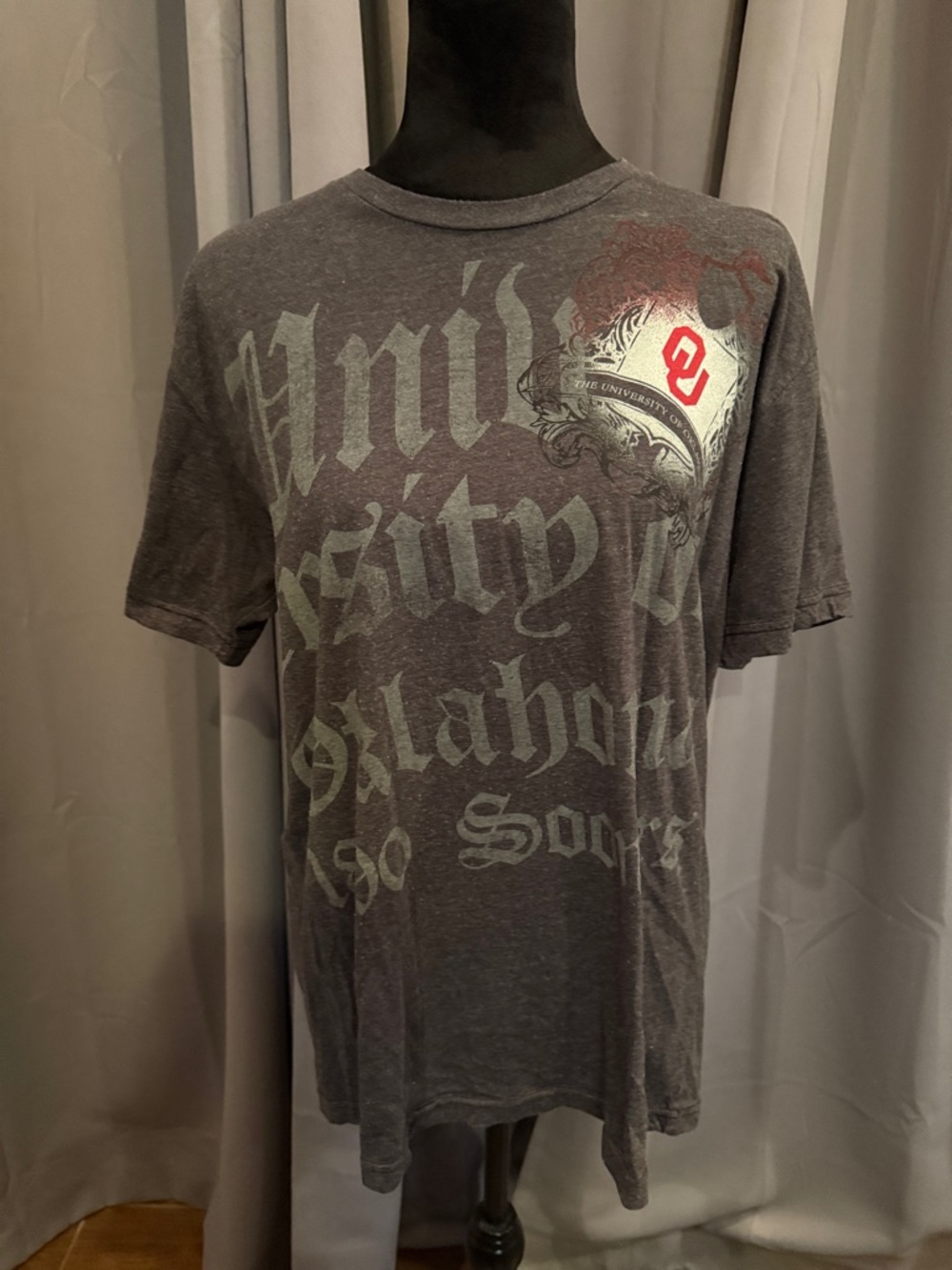 Gray Oklahoma University Graphic Tee